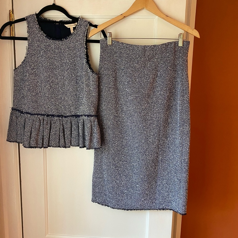 Rebecca Taylor Skirt Set peplum top & pencil skirt